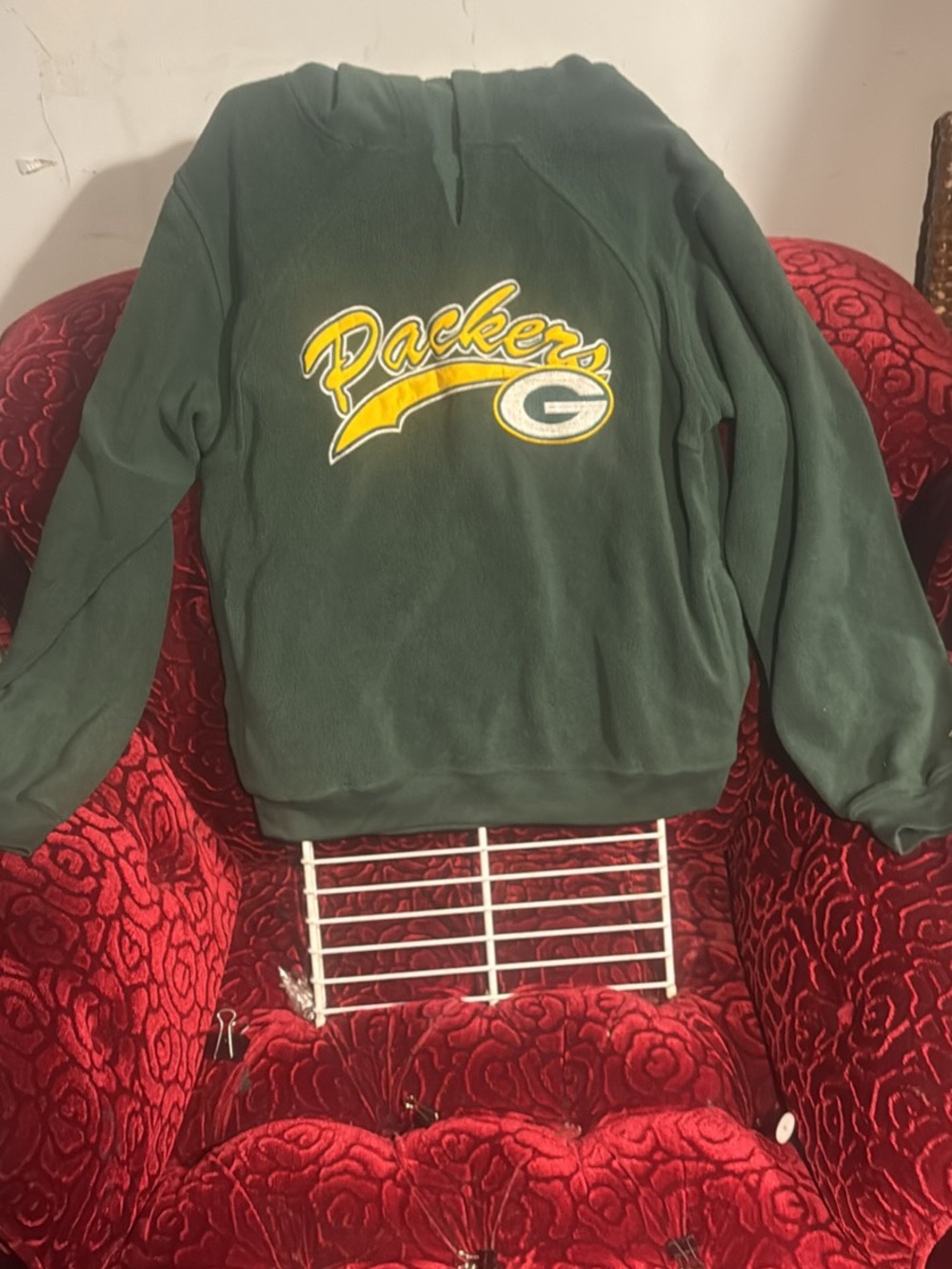 Green Packers Fleece Hoodie - Team Script Logo